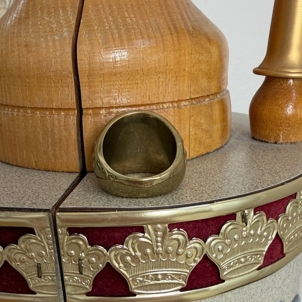 Vintage 18K Gold plated over stainless steel 50 pesos Ring Coin Mexican Ring - Picture 4 of 7